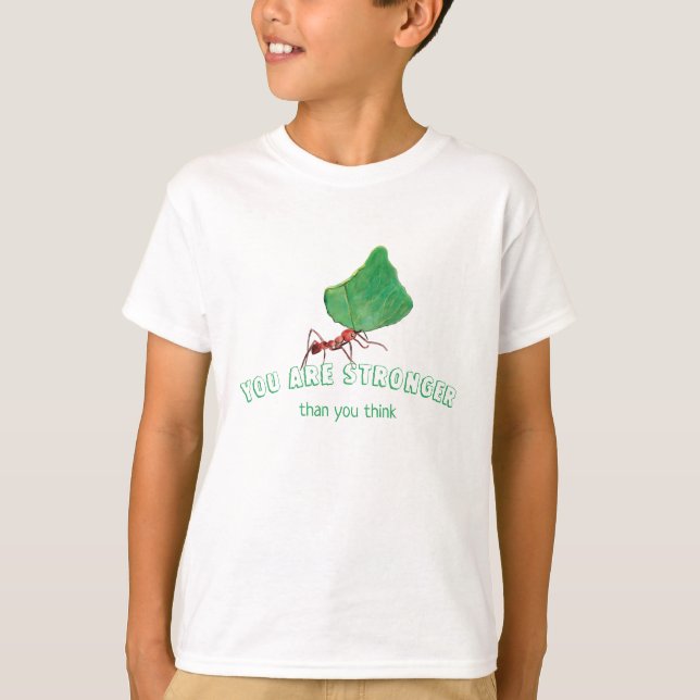 Ant carrying a big leaf    T-Shirt (Front)