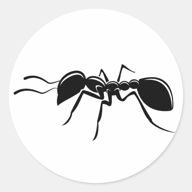 Ant drawing insect classic round sticker (Front)