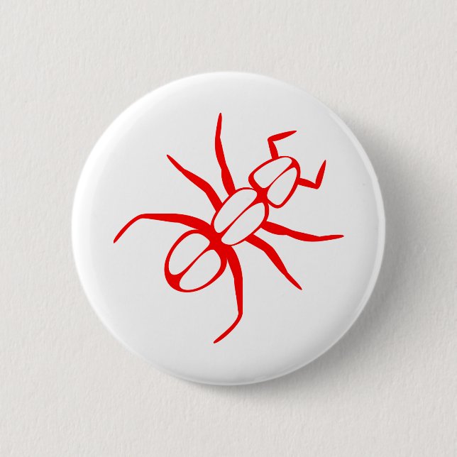 Ant Legs Antennas Red 2 Inch Round Button (Front)