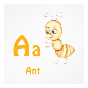Ant personalize ABC: Letter A - Add Your Name Photo Print