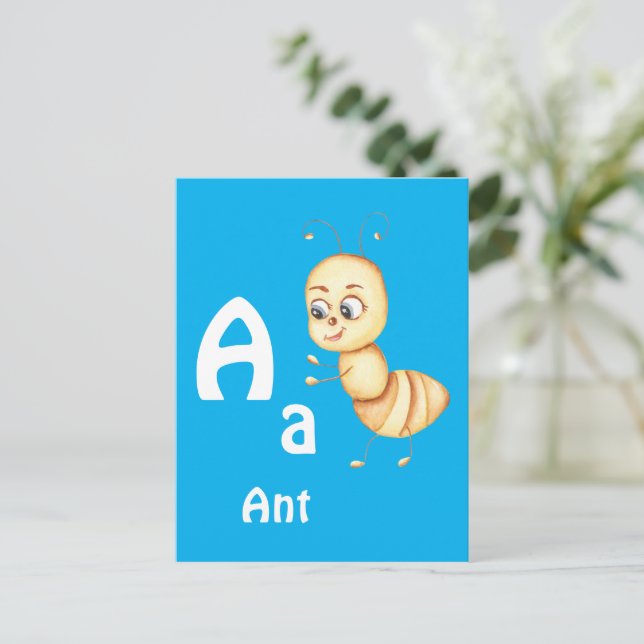Ant personalize ABC: Letter A - Add Your Name Postcard (Standing Front)