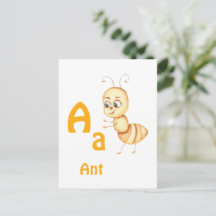 Ant personalize ABC: Letter A - Add Your Name Postcard
