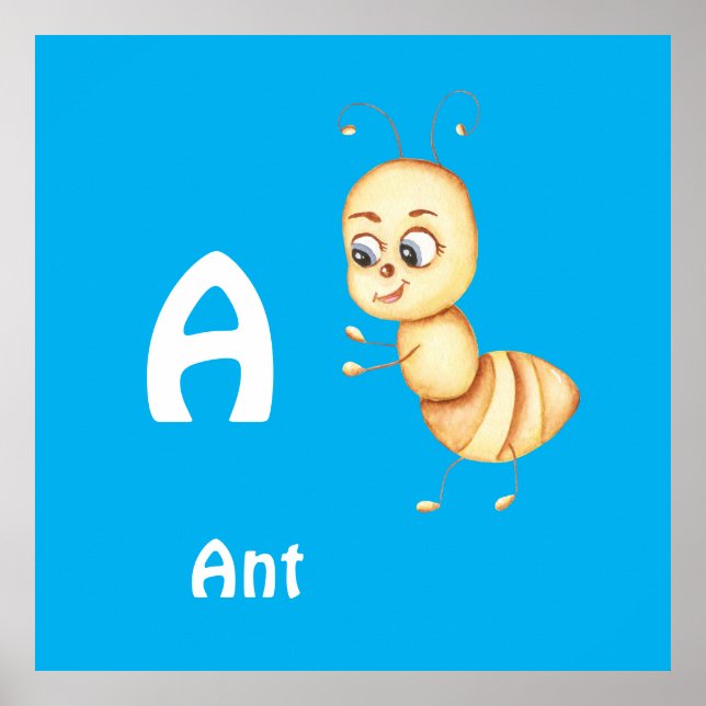 Ant personalize ABC: Letter A - Add Your Name Poster (Front)