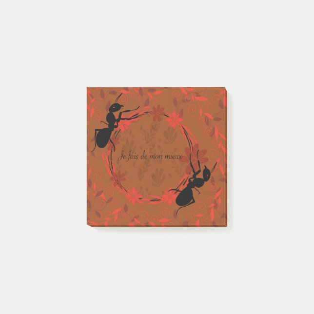 ant, positive affirmation, inspiring quote post-it notes (Front)