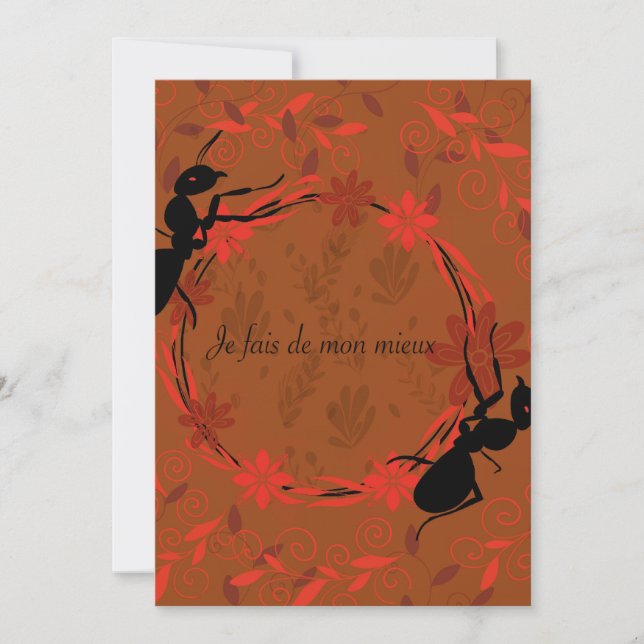 ant, positive statement, inspiring sentence invitation (Front)