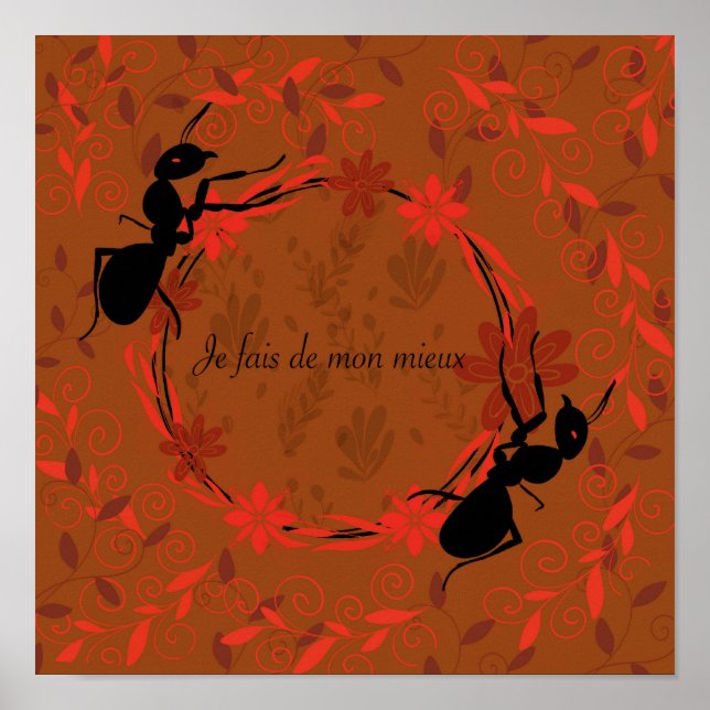 ant, positive statement, inspiring sentence poster (Front)