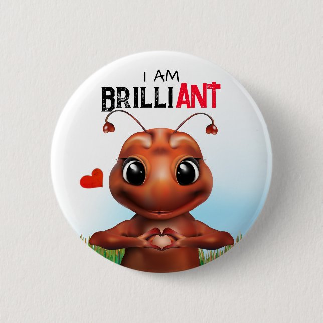 Ant Pun Sign Language 2 Inch Round Button (Front)