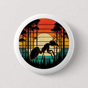 Ant Retro Sunset Vintage Colorful Ant Insects Love 2 Inch Round Button