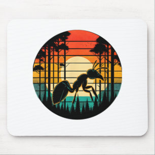 Ant Retro Sunset Vintage Colourful Ant Insects Lov Mouse Pad
