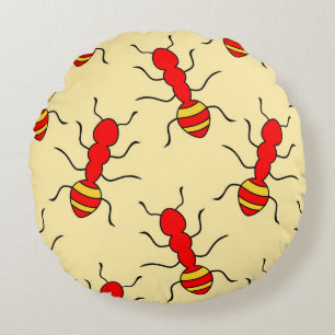 Ant seamless pattern vintageant, abstract, animal, round pillow
