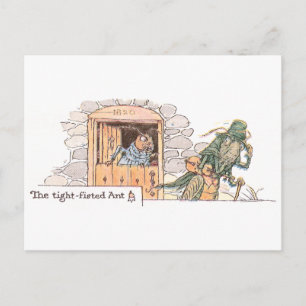 Ant Sending Grasshopper on His Way Postcard