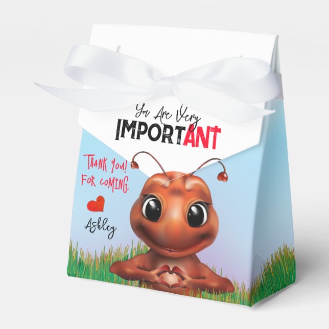 Ant Sign Language Birthday Favor Box (Front Side)