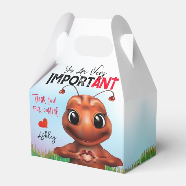 Ant Sign Language Birthday Favor Box (Front Side)