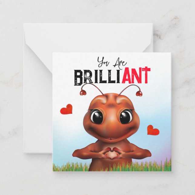 Ant Sign Language Brilliant Thank You Card (Front)