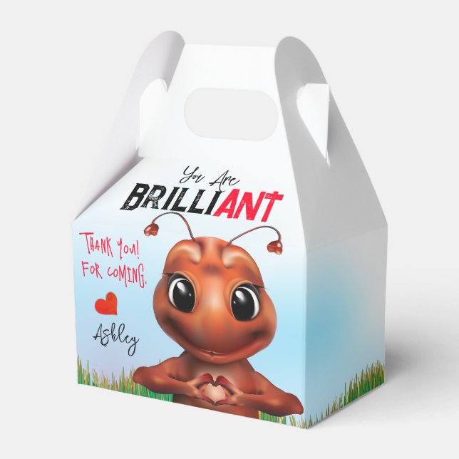 Ant Sign Language Thank You Favor Box (Front Side)