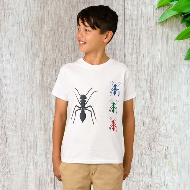 Ant Silhouettes Insects Black Blue Green and Red  T-Shirt (Creator Uploaded)