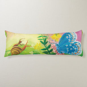 Ant, snail and Chapman's blue butterfly  Body Pillow