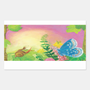 Ant, snail and Chapman's blue butterfly Sticker