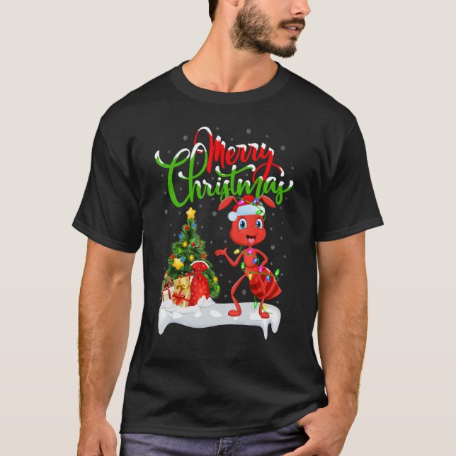 Ant   Xmas Decorations Santa Ant Christmas T-Shirt (Front)