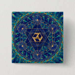 Antahkarana in Sacred Geometry Ornament 2 Inch Square Button