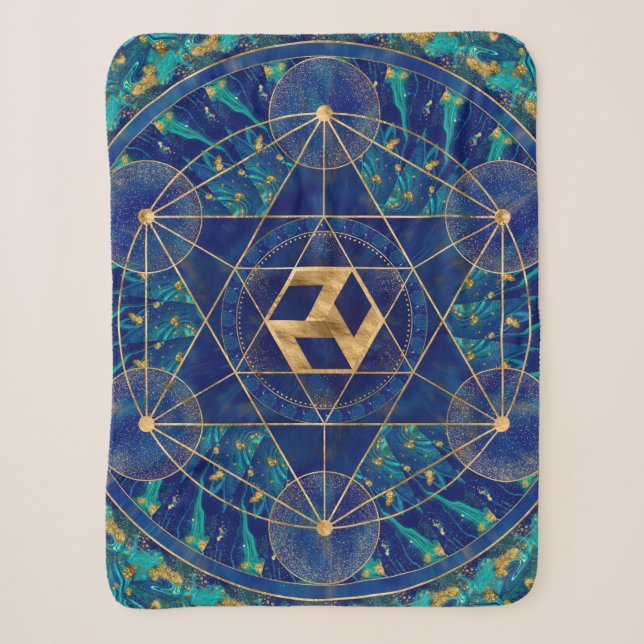Antahkarana in Sacred Geometry Ornament Sherpa Blanket (Front)