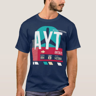 Antalya Turkey AYT Airport Code Baggage Tag T-Shirt