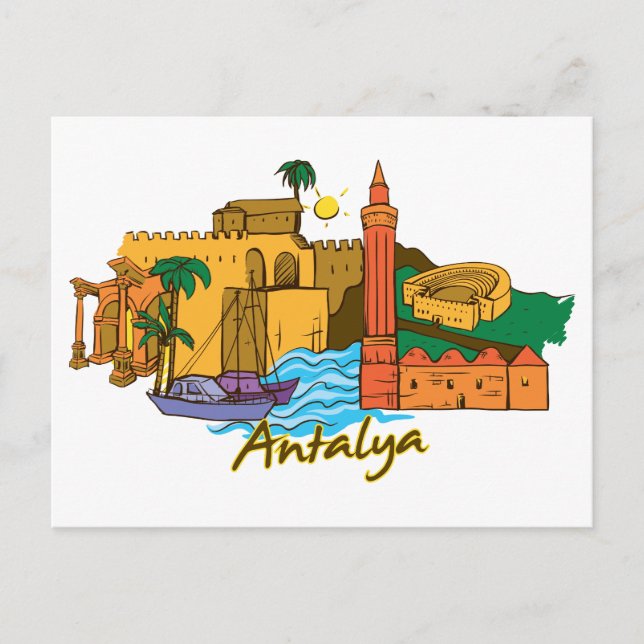 Antalya, Turkey Famous City Postcard (Front)