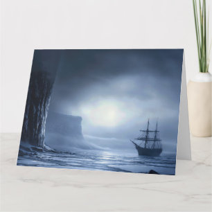 Antarctic Moonlit Vigil Card