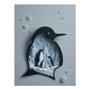 Antarctic Papercraft Panorama Poster