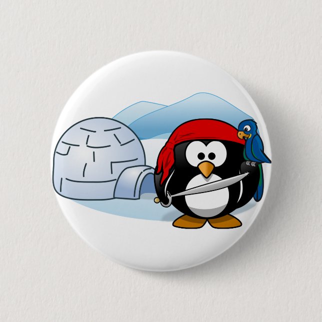 Antarctic Pitate Penguin 2 Inch Round Button (Front)