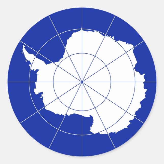 Antarctic Treaty Flag. Antarctica Classic Round Sticker (Front)