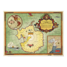 Antarctica - 2nd Byrd Expedition Anqitue Map 1934