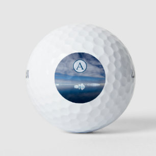 Antarctica blue ice photo with monogram golf balls