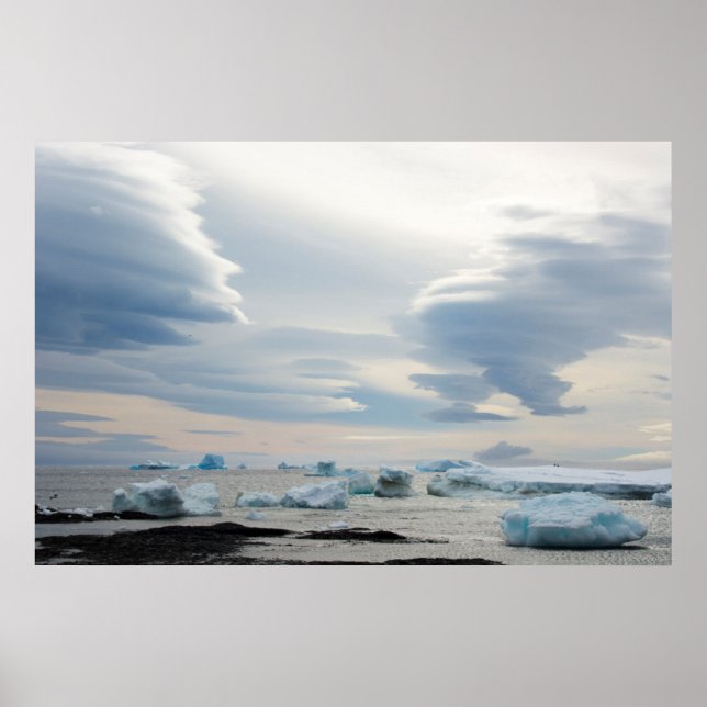 Antarctica. Brown Bluff. Lenticular clouds Poster (Front)