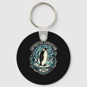 Antarctica Expedition 2026 Retro Souvenir Penguin Keychain