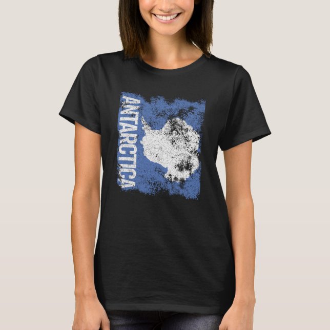 Antarctica Flag Distressed T-Shirt (Front)