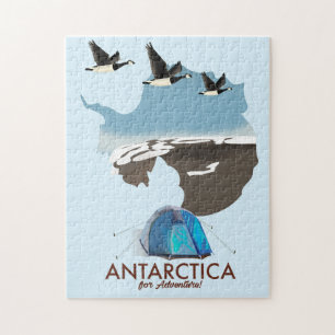 Antarctica For Adventure Travel poster map. Jigsaw Puzzle