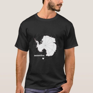 Antarctica Heart Latitude And Longitude T-Shirt