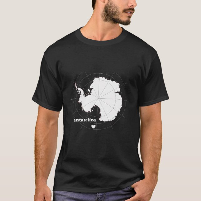 Antarctica Heart Latitude And Longitude T-Shirt (Front)
