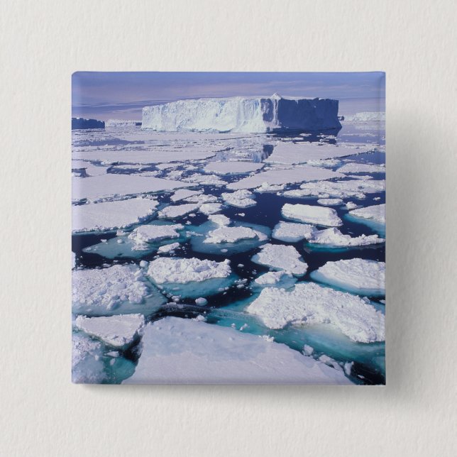Antarctica, Ice flow. 2 Inch Square Button (Front)