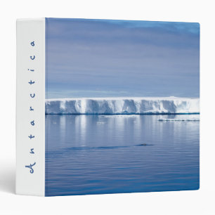 Antarctica iceberg landscape photo with white text binder