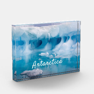 Antarctica iceberg photo with text block