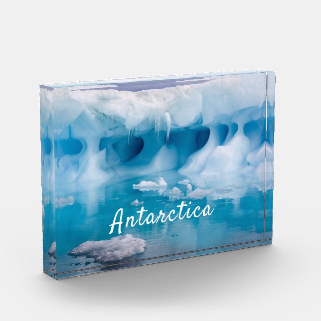 Antarctica iceberg photo with text block (Left)