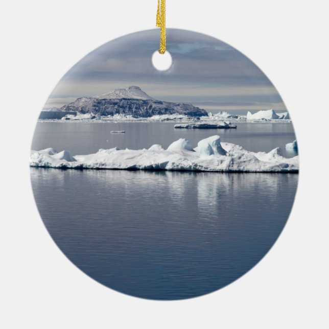 Antarctica landscape ceramic ornament (Back)