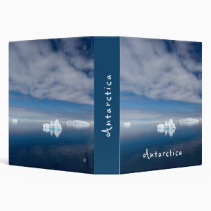 Antarctica landscape floating ice photo with text binder