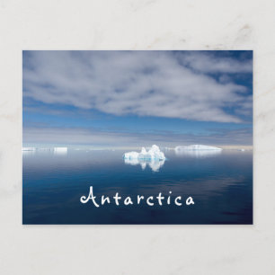 Antarctica landscape floating ice photo with text postcard