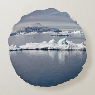 Antarctica landscape round pillow