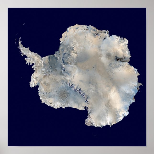 Antarctica (NASA Blue Marble Imagery) Poster (Front)