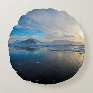 Antarctica. Near Adelaide Island. The Gullet 2 Round Pillow