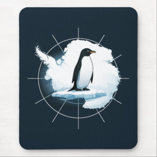Antarctica Penguin Emblem – Polar Explorer Design Mouse Pad